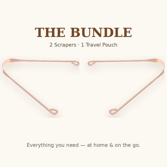 Copper Tongue Scraper – 2-Pack + Travel Pouch